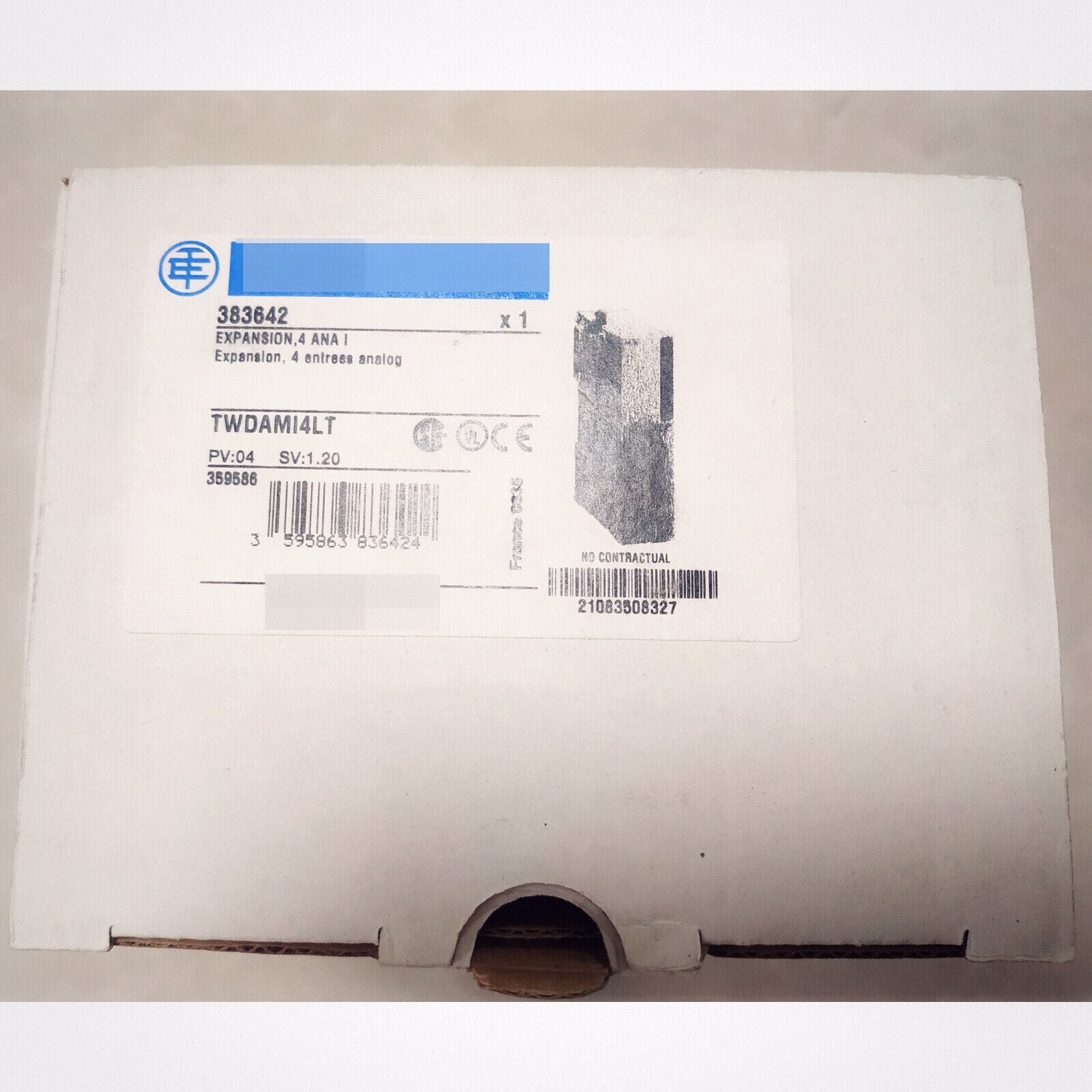 Schneider Electric TWDAMI4LT PLC module in box, industrial automation part, product code 383642