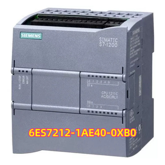 Siemens SIMATIC S7-1200 CPU 1211C PLC module, gray industrial automation part, model 6ES7212-1AE40-0XB0