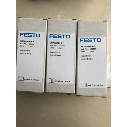 Festo VMPA1-M1H-K-PI air solenoid valve in packaging. Product details: Mat. Nr.: 533347, Magnetventil, Solenoid valve.