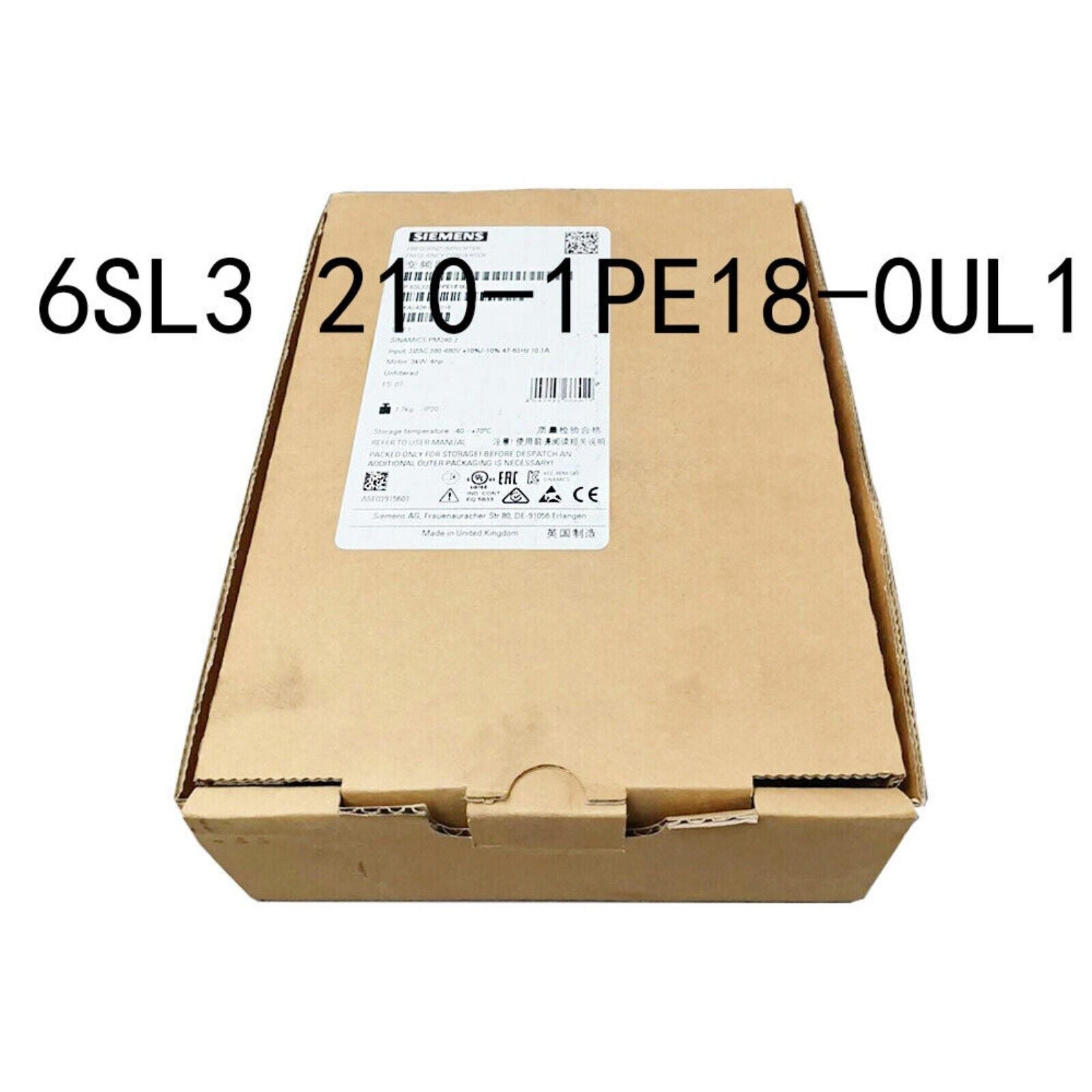 Siemens 6SL3210-1PE18-0UL1 SINAMICS PM240-2 Power Module, Industrial Automation Part, Made in UK