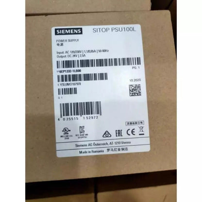 Siemens SITOP PSU100L stabilized power supply, model 6EP1332-1LB00, 24V/2.5A, industrial automation part.