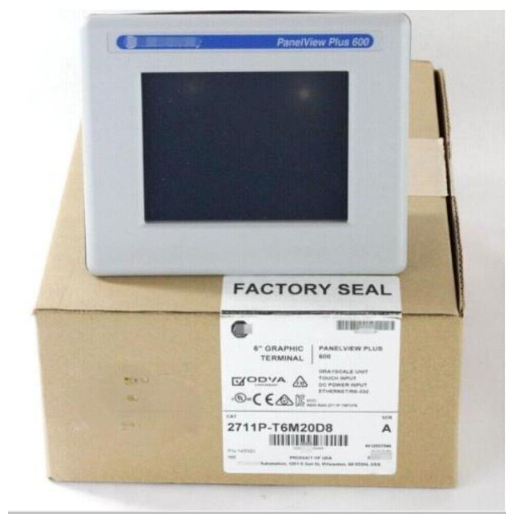 Allen-Bradley PanelView Plus 600 HMI, 6" Graphic Terminal, Factory Sealed, 2711P-T6M20D8