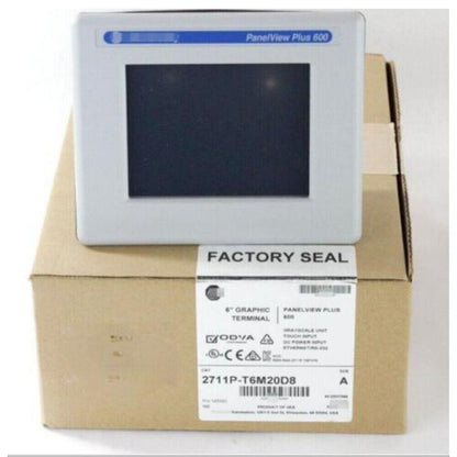 Allen-Bradley PanelView Plus 600 HMI, 6" Graphic Terminal, Factory Sealed, 2711P-T6M20D8