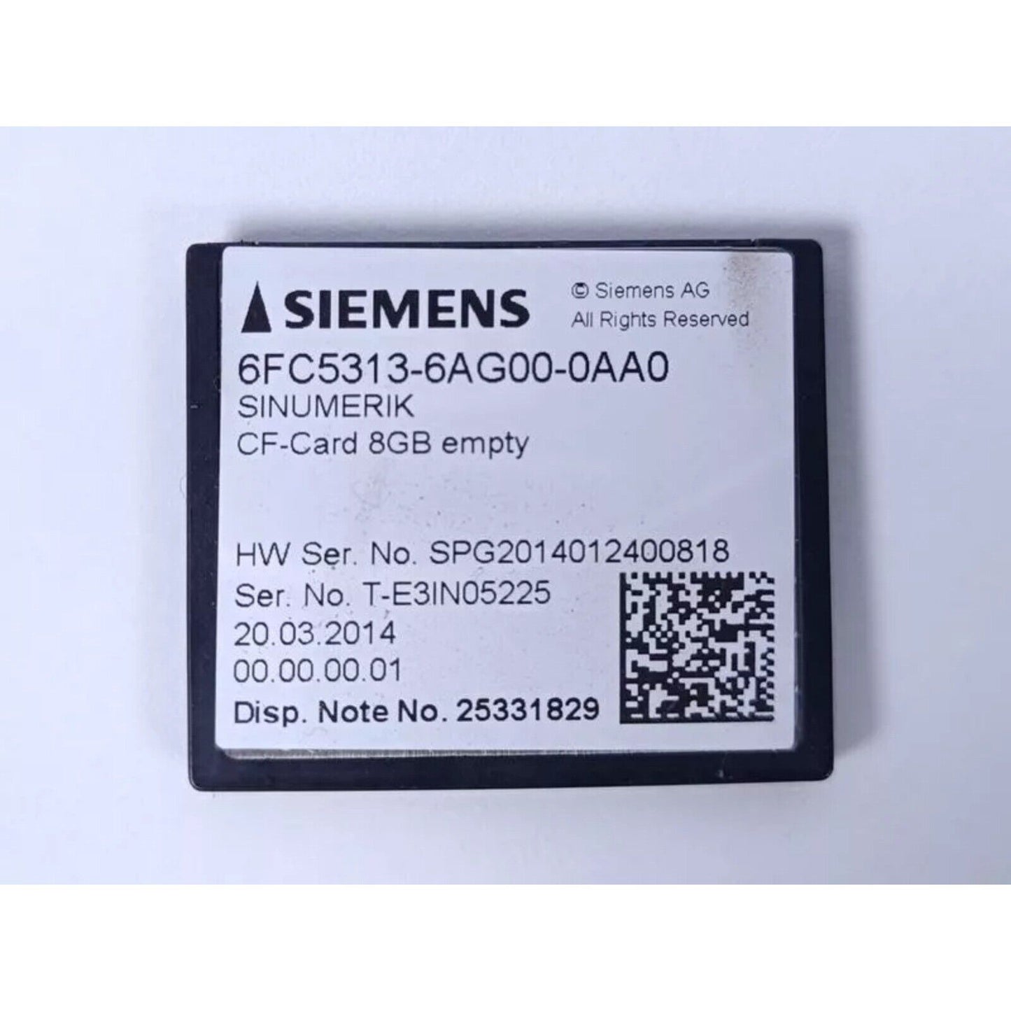 Siemens 6FC5313-6AG00-0AA0 CF-Card 8GB empty, SINUMERIK industrial automation part