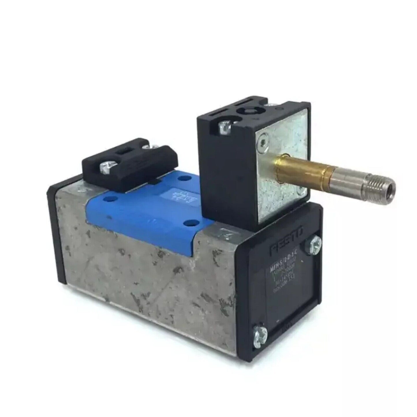 Festo MFH-5/2-D-1-FR-C air solenoid valve, metal and plastic components.