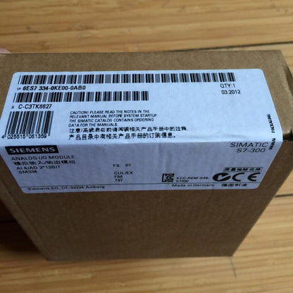 Siemens S7-300 Analog Module box, model 6ES7 334-0KE00-0AB0, Made in Germany
