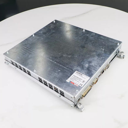 Siemens 6FC5210-0DF00-0AA2 PLC Control Unit, metal casing with ports, industrial automation part.