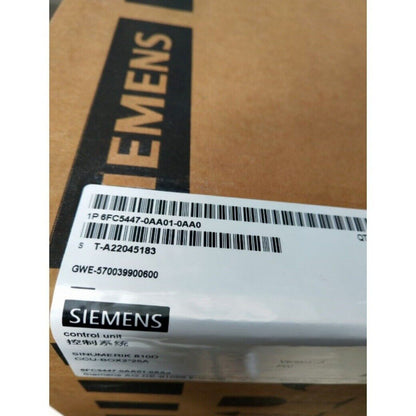 Siemens SINUMERIK 810D control unit label. Model number 6FC5447-0AA01-0AA0 on box.