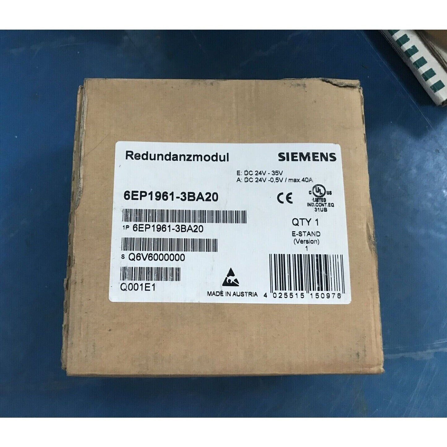 Siemens 6EP1961-3BA20 Redundanzmodul power supply module in a box, industrial automation part