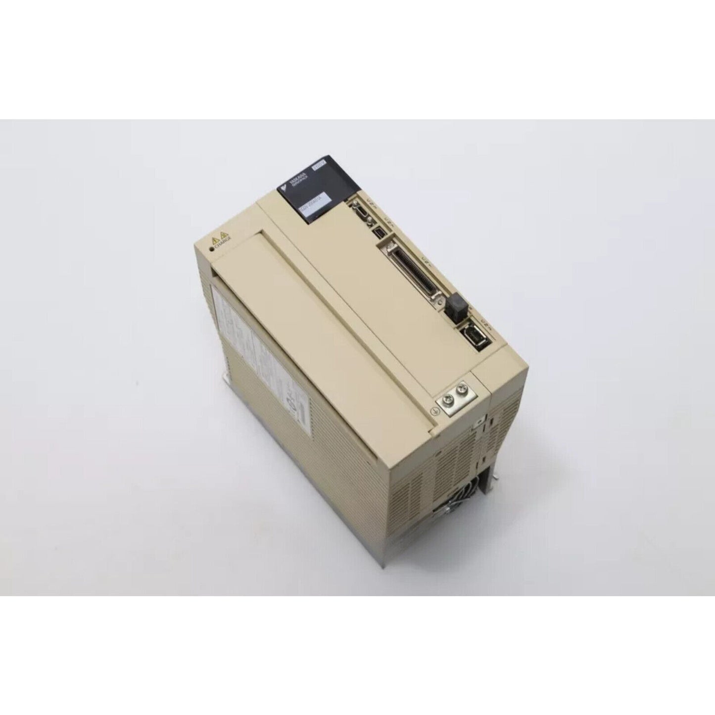 YASKAWA ServoPack SGDV-200A01A servo drive, industrial automation part with beige casing, angled view