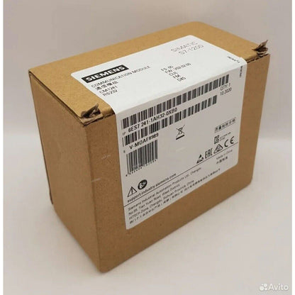 SIMATIC S7-1200 CM1241 Communication Module in brown cardboard box, industrial automation.