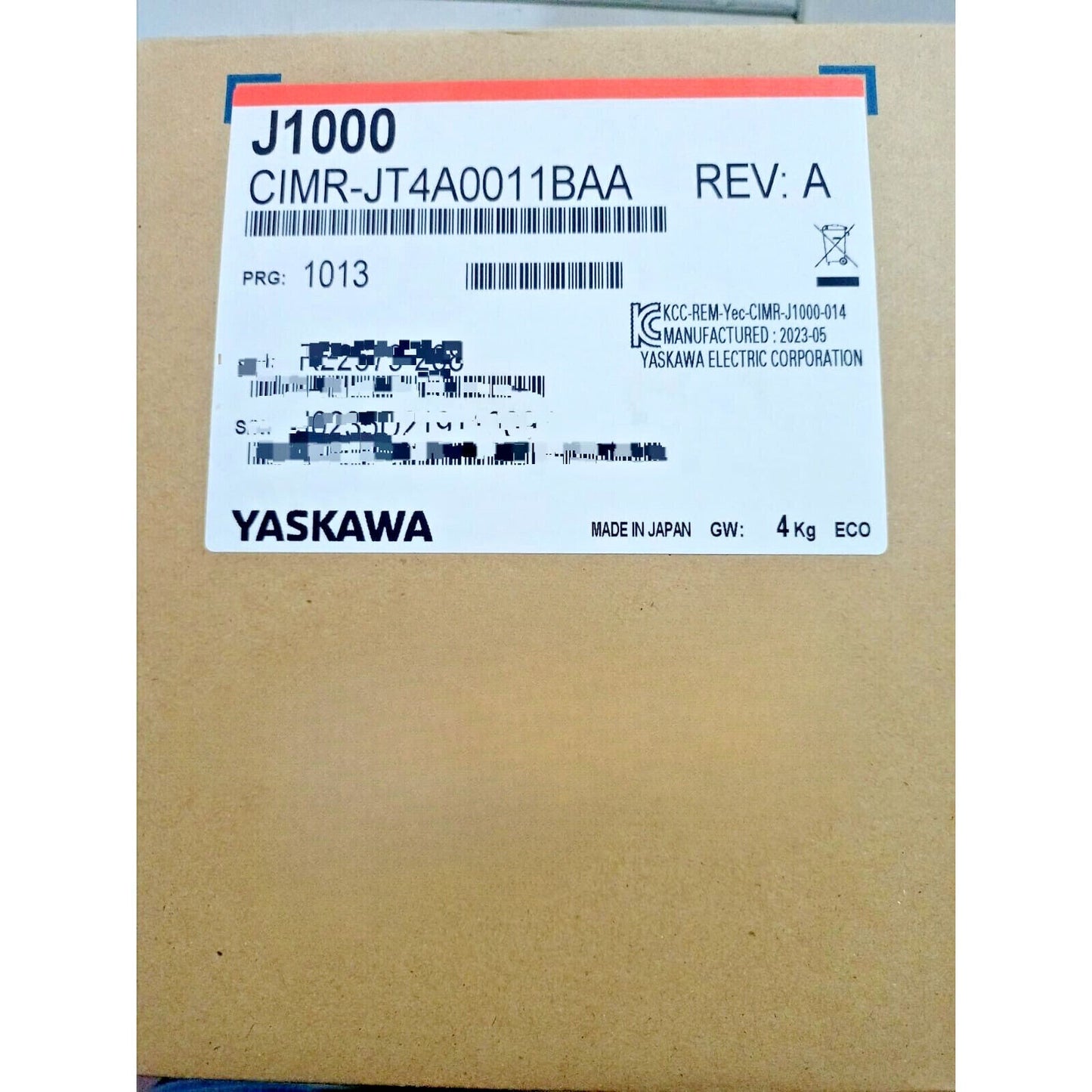 YASKAWA J1000 Inverter box, CIMR-JT4A0011BAA, REV A, industrial automation part