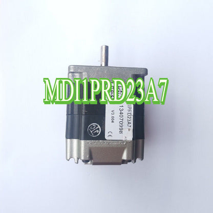 Schneider Electric MDI1PRD23A7 integrated stepper motor. Black and silver NEMA 23 motor.