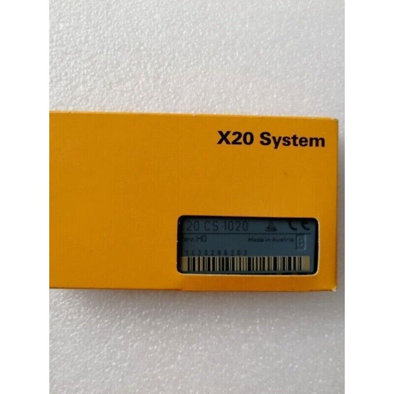 B&R X20CS1020 PLC Module in yellow packaging. Made in Austria.