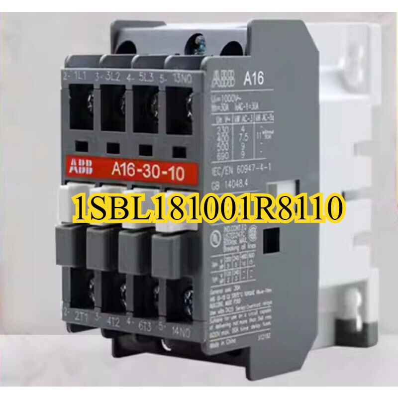 ABB A16-30-10 Contactor, industrial automation part, 1SBL181001R8110, 24V, 110V 50Hz/110-120V 60Hz, 380-415V
