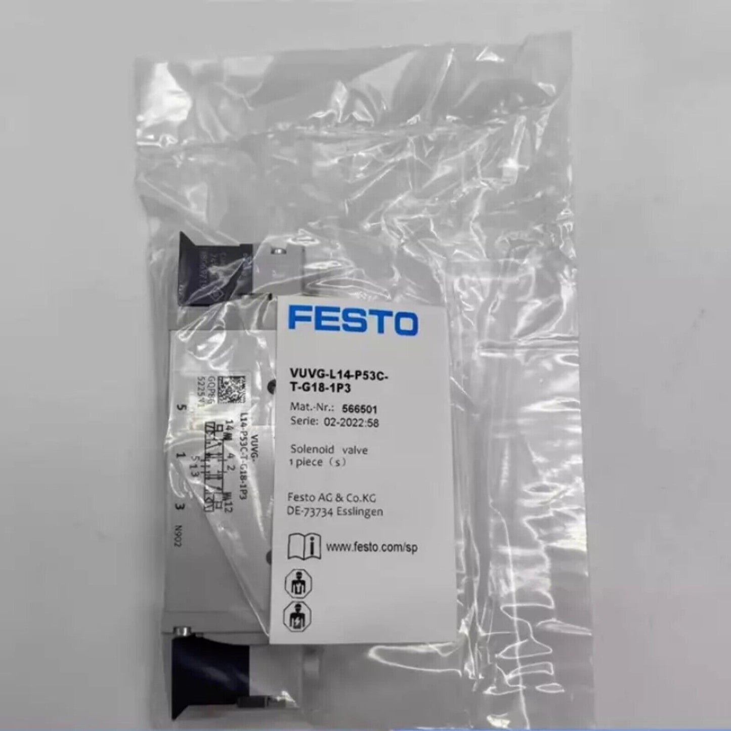 New FESTO VUVG-L14-P53C-T-G18-1P3 566501 Solenoid Valve