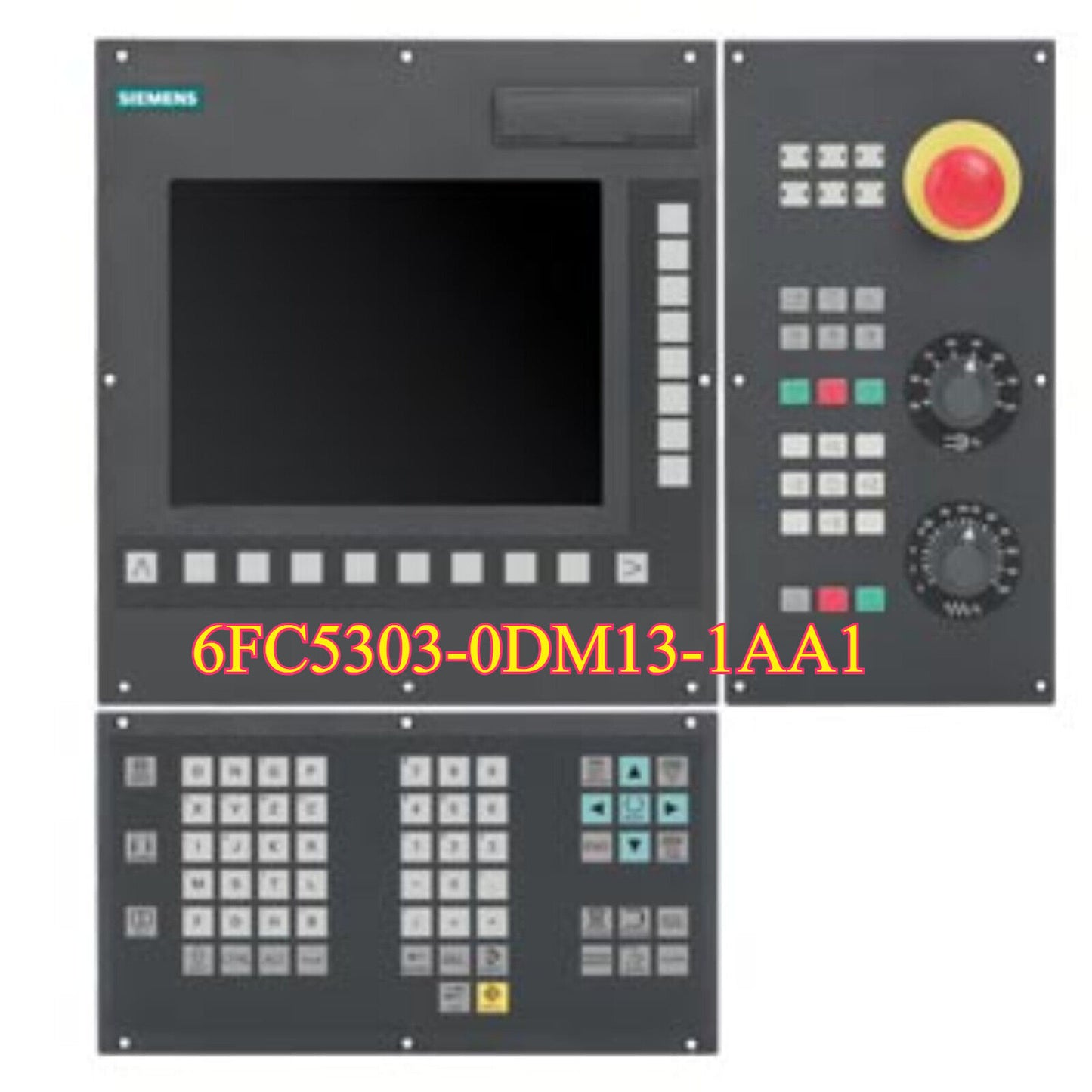Siemens SINUMERIK 802D sl CNC control panel with model number 6FC5303-0DM13-1AA1, used for PLC automation