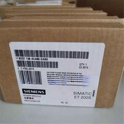 Siemens SIMATIC ET 200S PM-E Power Module 6ES7 138-4CA60-0AB0 packaging, industrial automation part.