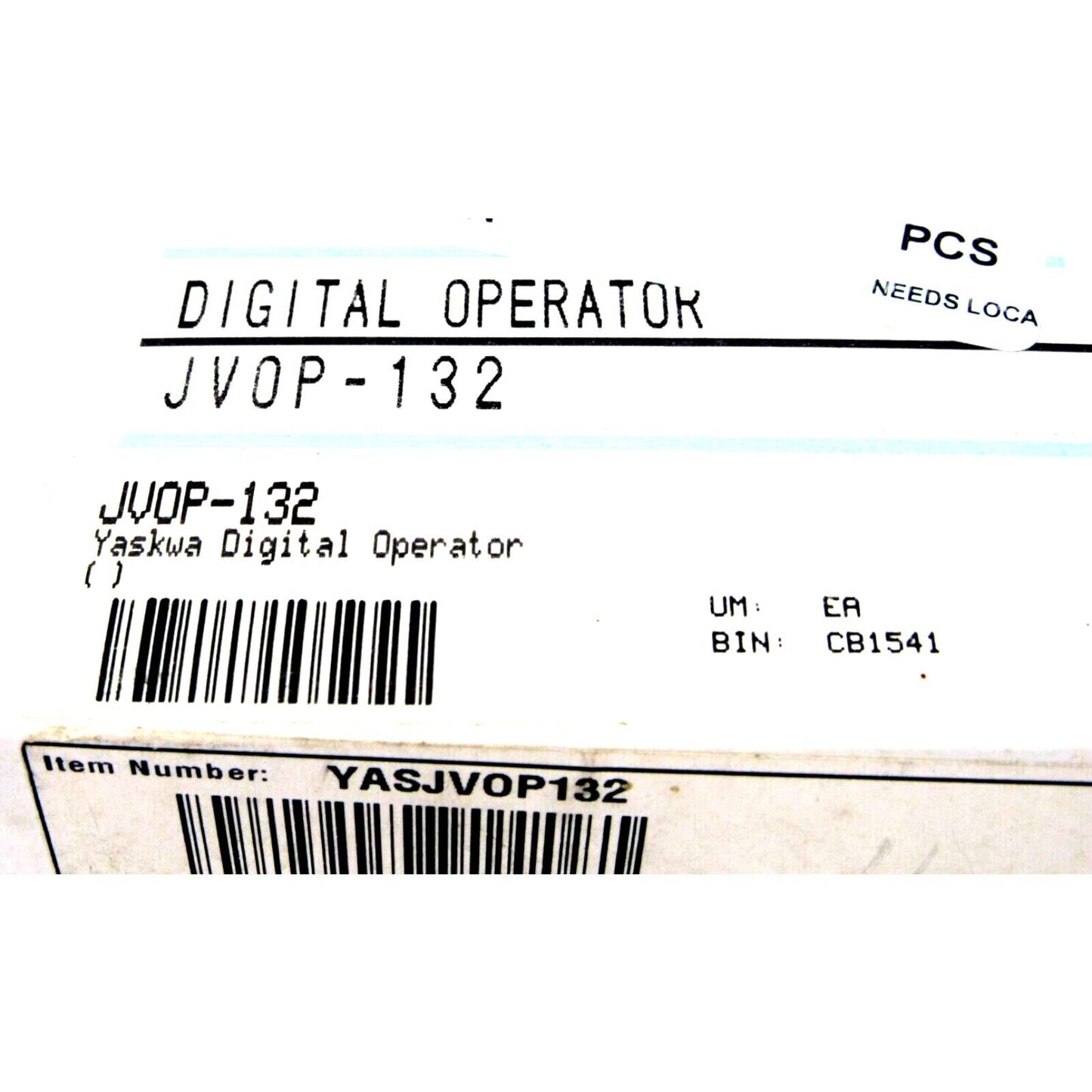 Yaskawa JVOP-132 Digital Operator label, new industrial automation part.
