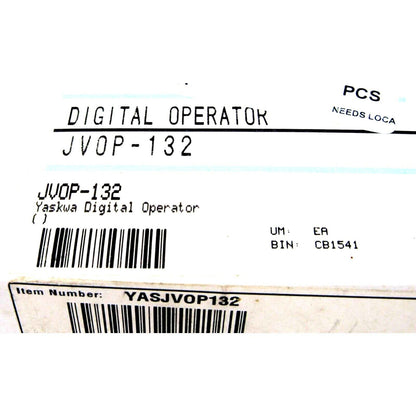 Yaskawa JVOP-132 Digital Operator label, new industrial automation part.