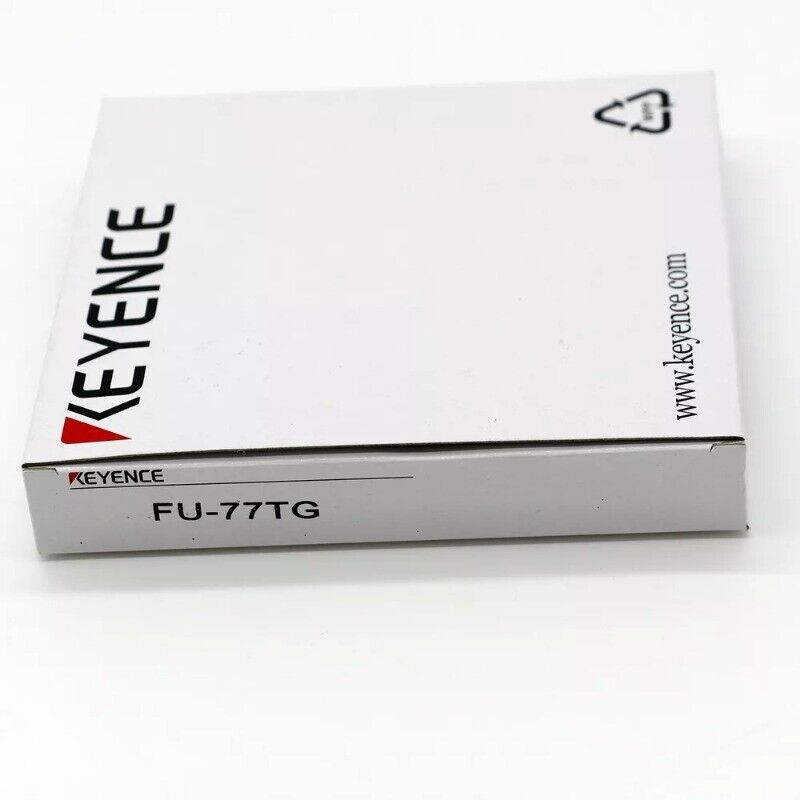 Keyence FU-77TG fiber optic sensor packaging, new industrial automation part, white box.