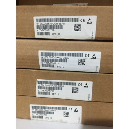 Siemens SINAMICS S120 TM54F module boxes, product packaging with part numbers and labels