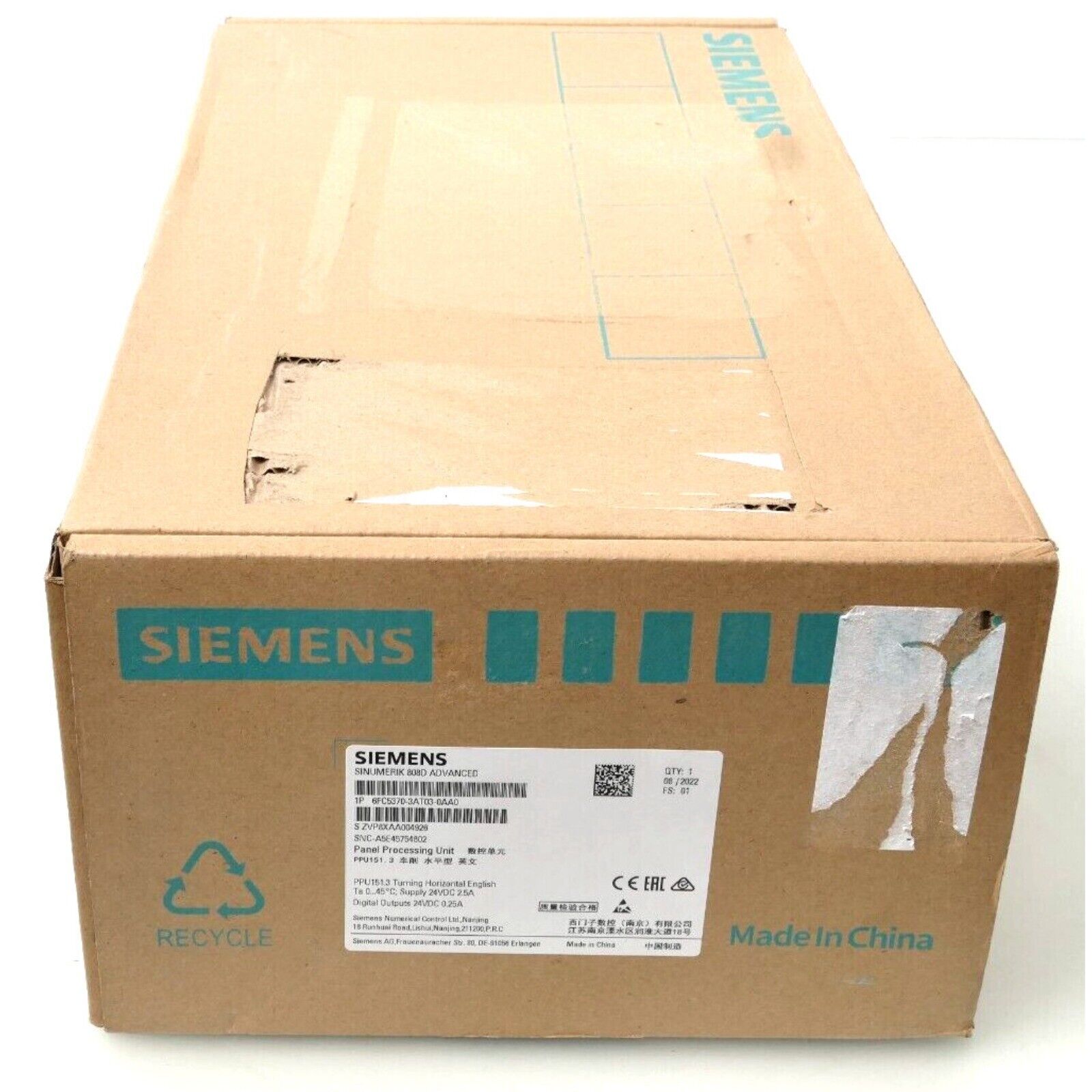 Siemens SINUMERIK 808D ADVANCED Panel Processor Unit in Box, industrial automation part, Made in China.