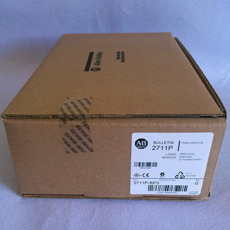Allen-Bradley 2711P-RP3 PLC Module in Box. PanelView Plus, 256M Falsh, 256M ROM. Industrial automation component.