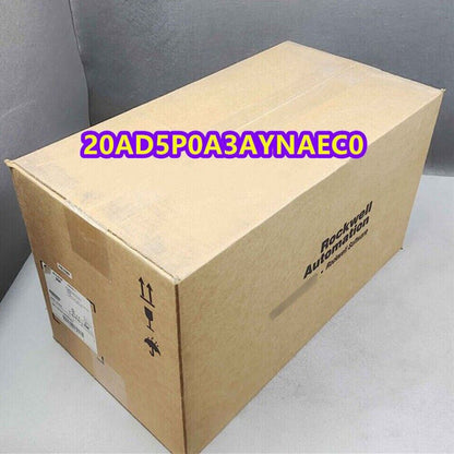 Allen-Bradley PowerFlex 70 AC Drive in packaging, model 20AD5P0A3AYNAEC0, industrial automation.