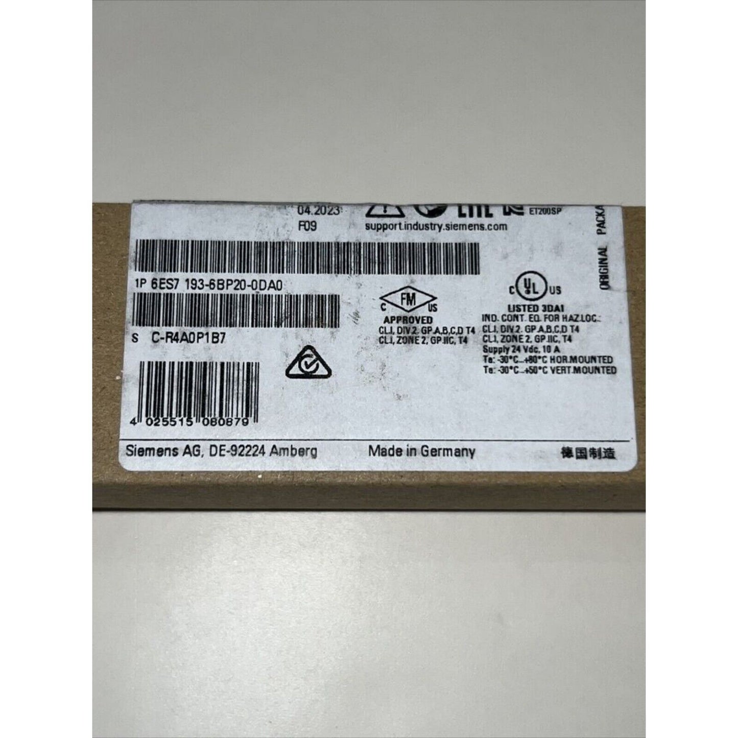 Industrial Communication | Siemens | 6ES7193-6BP20-0DA0 6ES7 193-6BP20-0DA0 SIMATIC ET 200SP BaseUnit
