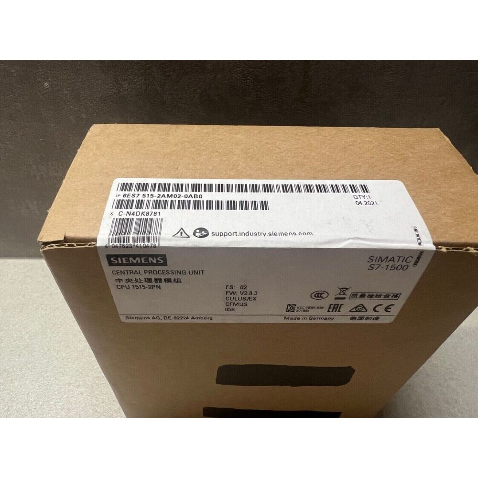 Siemens SIMATIC S7-1500 CPU 1515-2PN in box. Made in Germany, model 6ES7515-2AM02-0AB0.