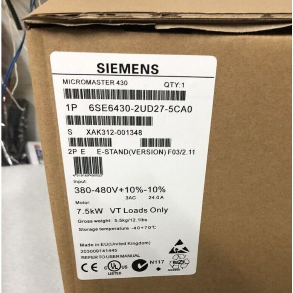 Siemens MICROMASTER 430 frequency converter 6SE6430-2UD27-5CA0, industrial automation part, 7.5kW motor