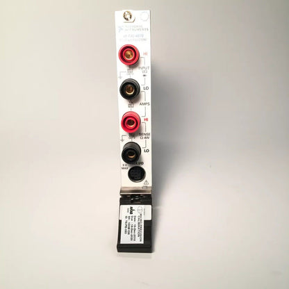 National Instruments PXI-4070 Digital Multimeter. Input voltage and current terminals. Used for data acquisition.