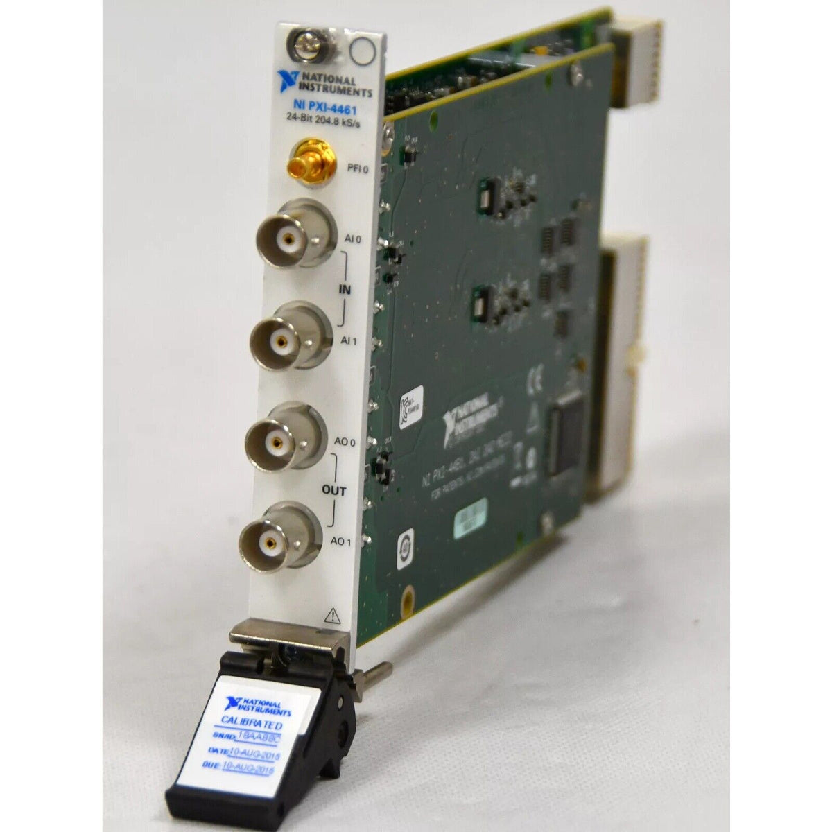 National Instruments PXI-4461 PXI Sound and Vibration Module with BNC connectors, 24-Bit, calibrated for data acquisition.