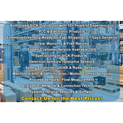 Authorized SICK Distributor with extensive inventory, 1-year warranty, and expert service, contact us for best prices.