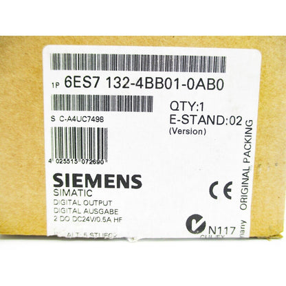 Siemens 6ES7 132-4BB01-0AB0 digital output module. SIMATIC ET200S, industrial automation spare.