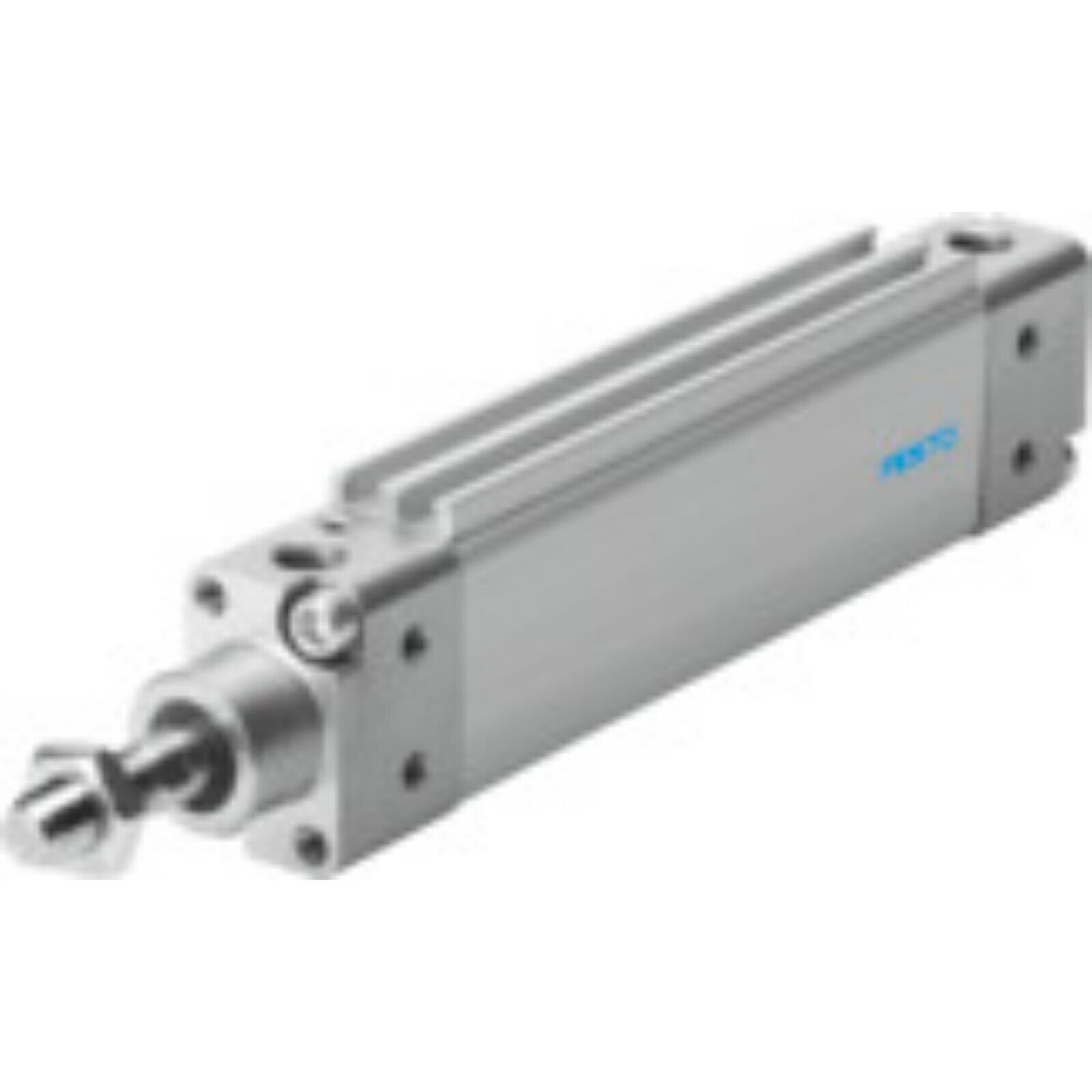 Festo DZH-25-200-PPV-A flat cylinder, silver pneumatic actuator for industrial automation. FESTO brand visible.