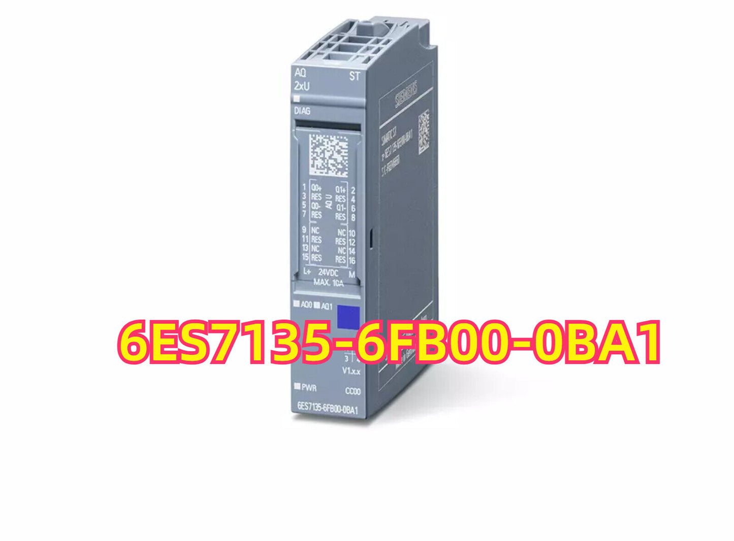 Siemens ET 200SP Analog Output Module 6ES7135-6FB00-0BA1, gray industrial automation equipment.