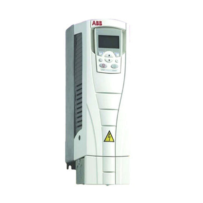 ABB ACS550-01-125A-4 Inverter, white industrial drive unit with display and warning symbol