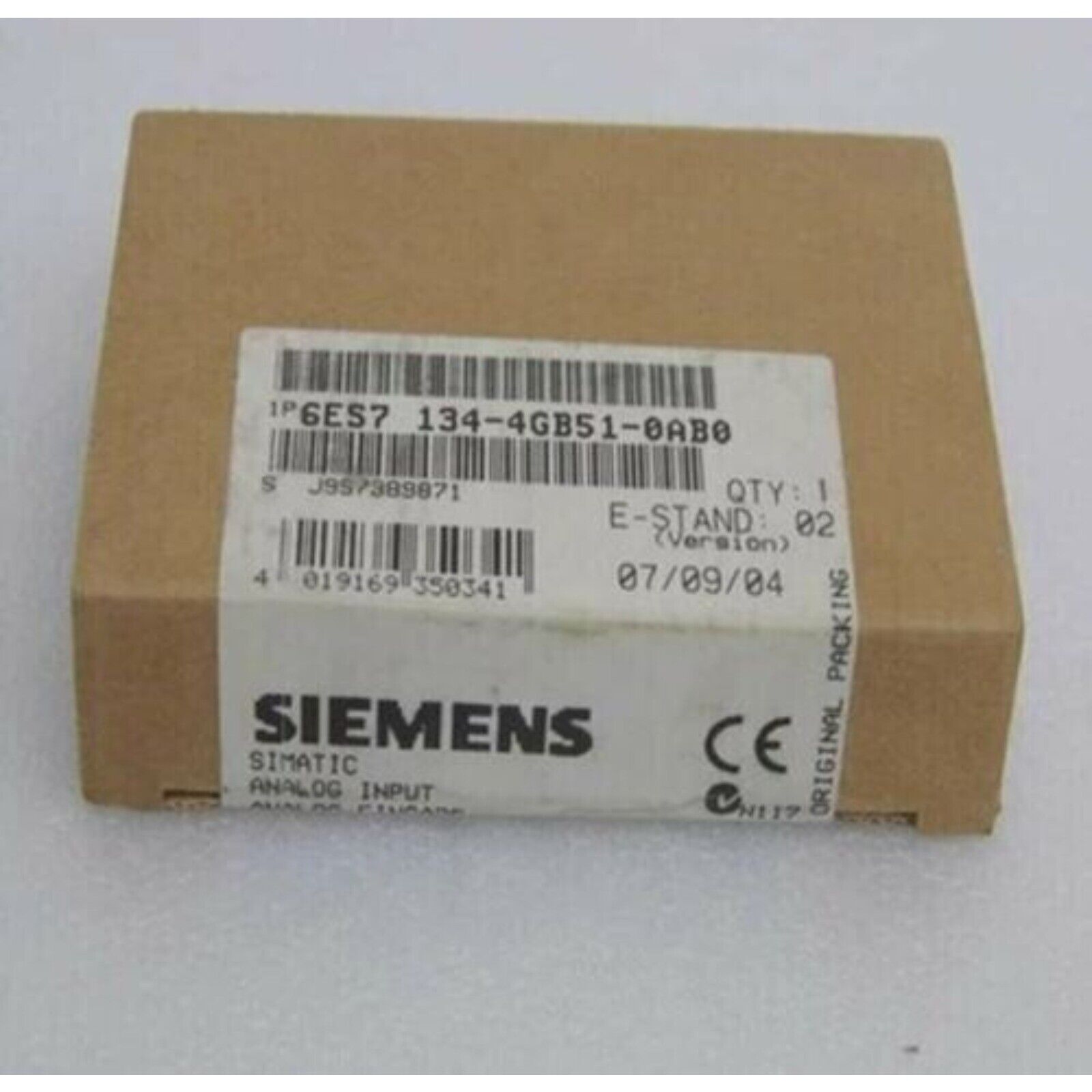 Siemens SIMATIC ET200S DP Electronics Module 6ES7 134-4GB51-0AB0 in original packaging.