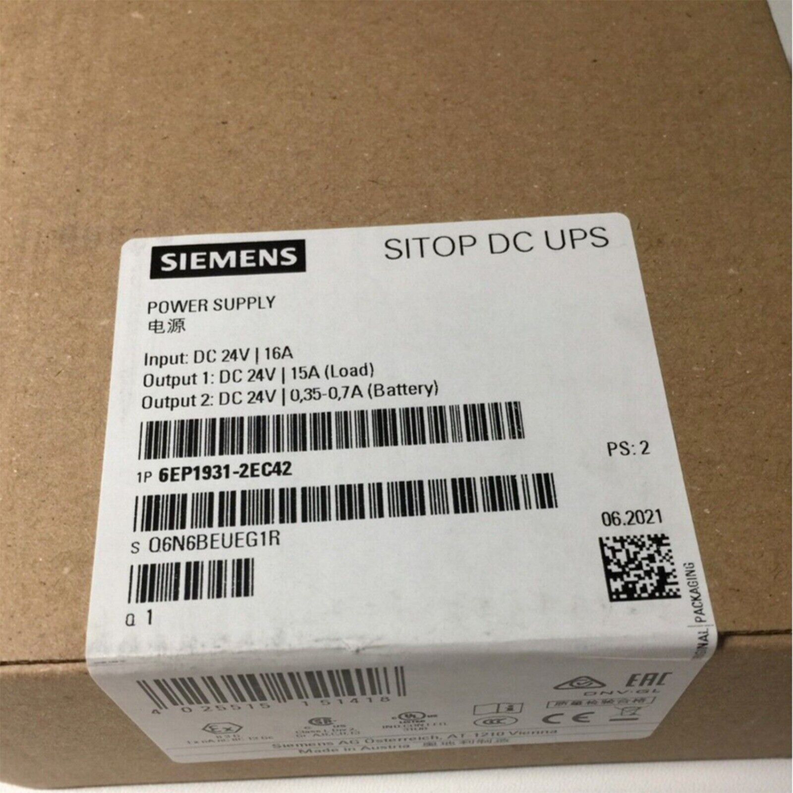 Siemens SITOP DC UPS Module 6EP1931-2EC42 Power Supply