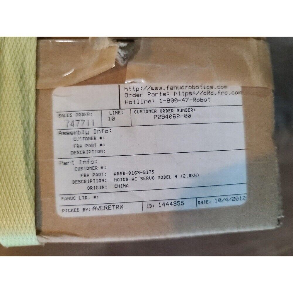 PLC | FANUC | A06B-0163-B175 Servo Motor aM9/3000 1.8kw 3000 RPM Pulsecoder aA64 Robot