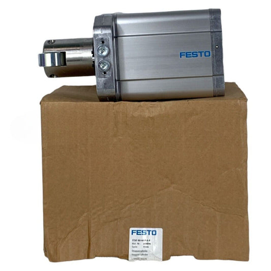 Festo STAF-80-40-P-A-R Stopper Cylinder on cardboard box