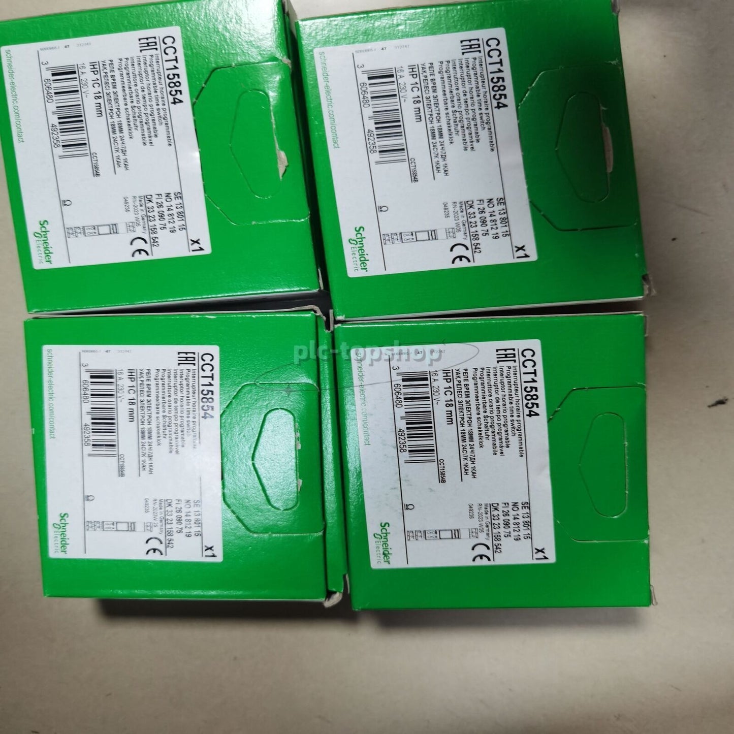 Schneider CCT15854 Programmable Time Switch, Green Packaging. 1-Channel 1C 16A, DIN Rail Mount, new in box.