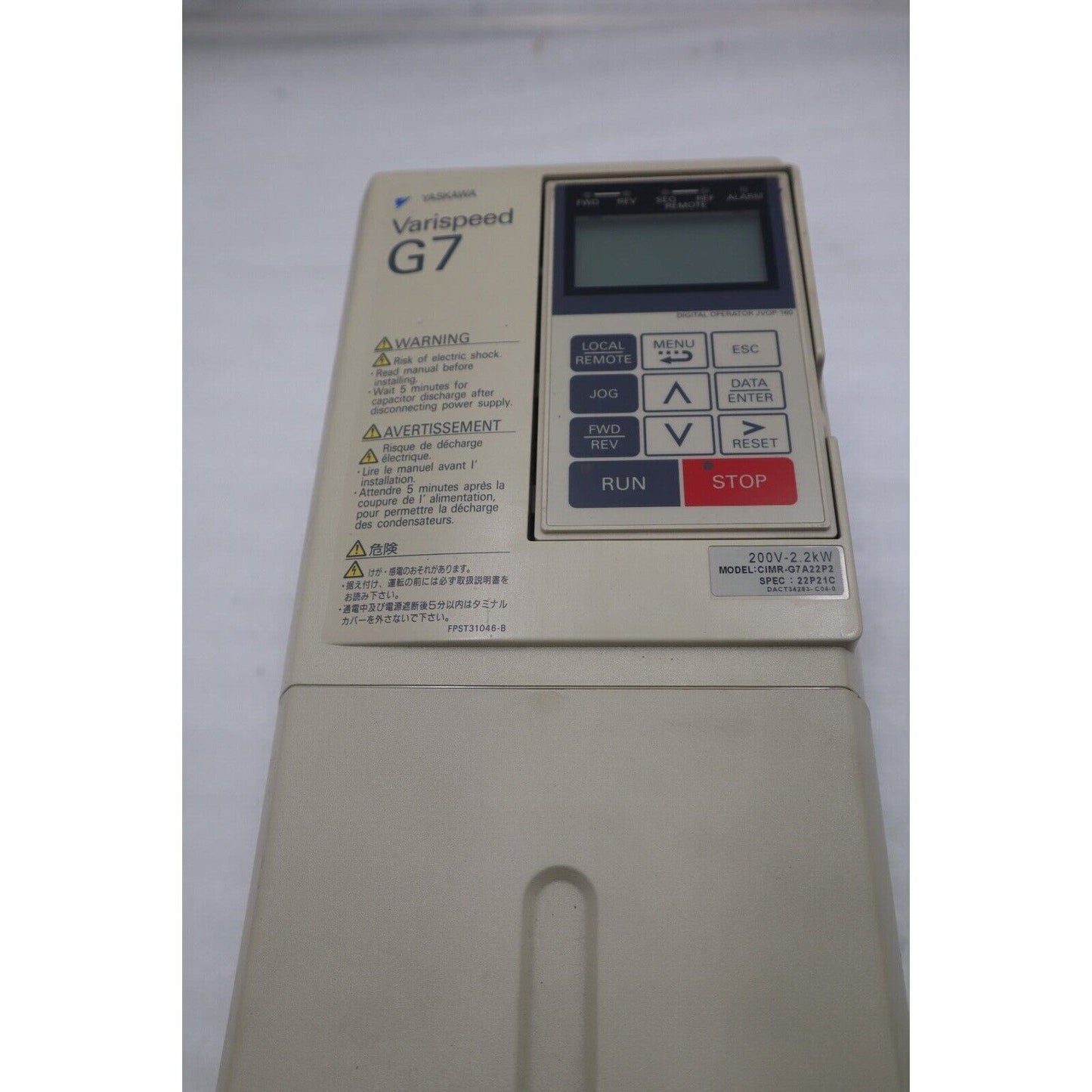Yaskawa G7 Varispeed Inverter Front Panel Display