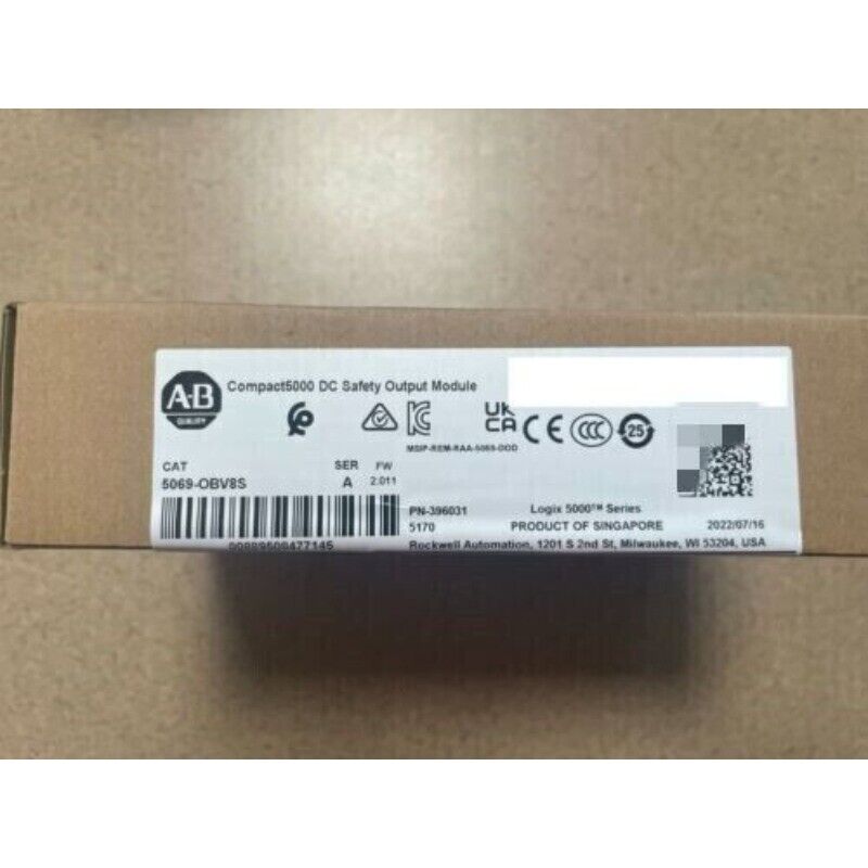 Allen-Bradley 5069-OBV8S Compact5000 DC Safety Output Module in box, product of Singapore, PLC part.