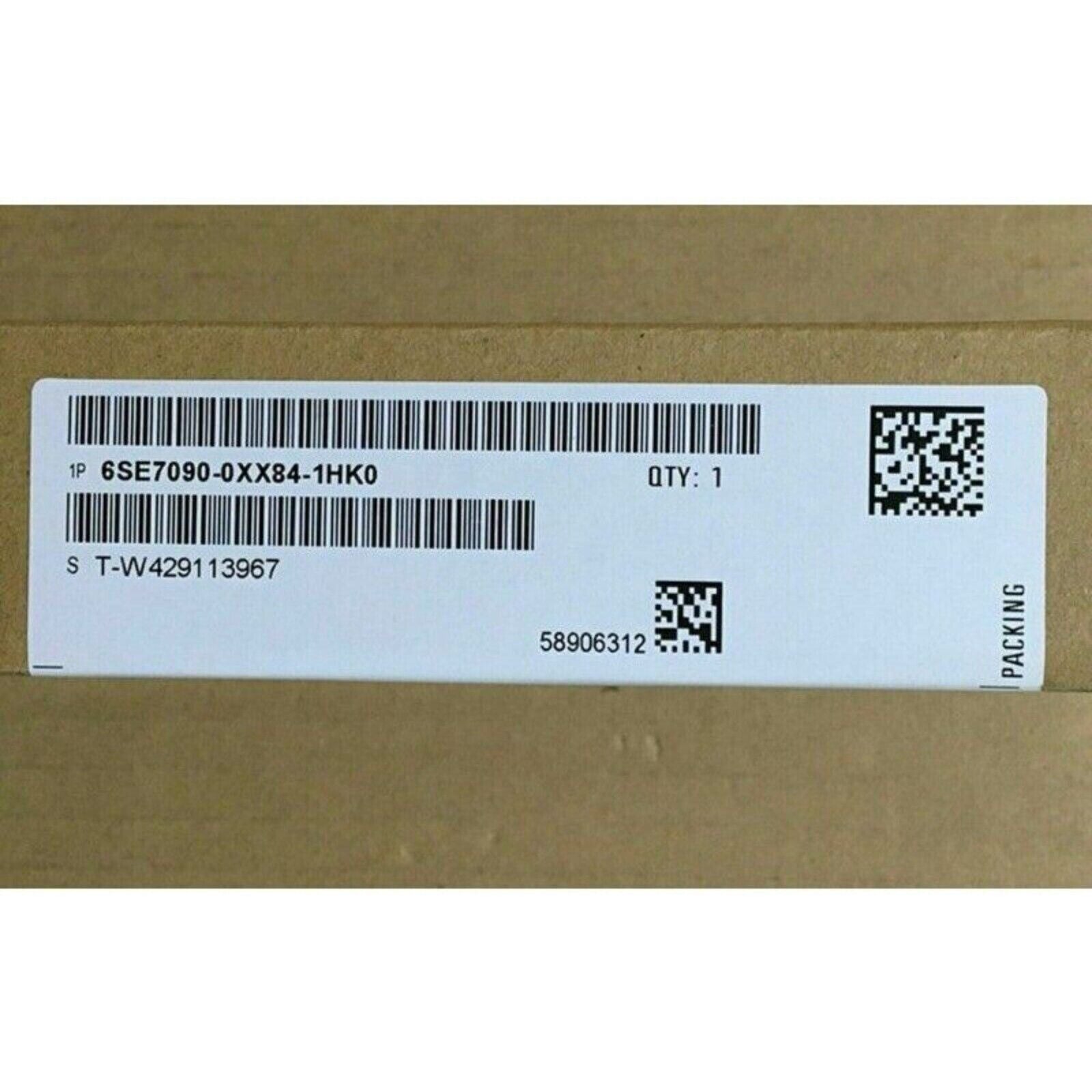 Siemens 6SE7090-0XX84-1HK0 SIMOVERT Master Drives module packaging label, QTY: 1, with barcodes.