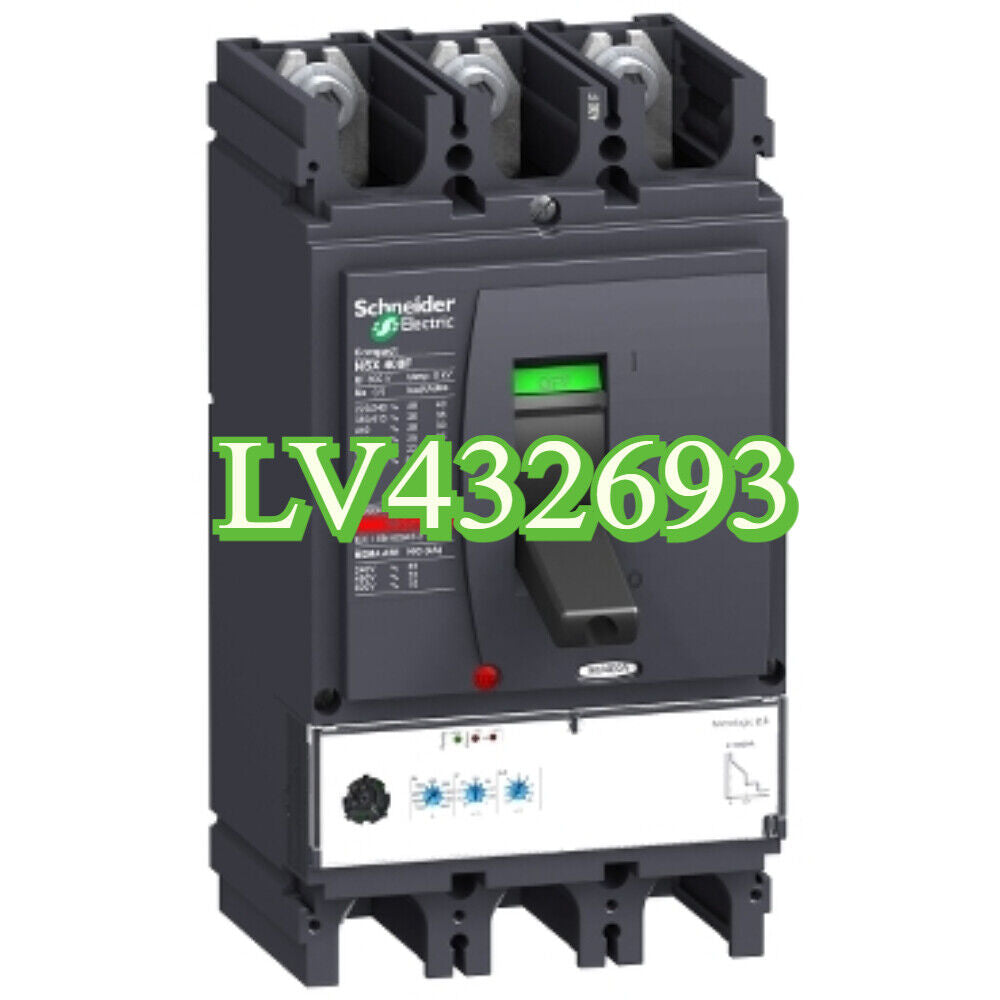 LV432693 Schneider Electric 3-pole circuit breaker, 400A, with Micrologic 2.3, for overcurrent protection.