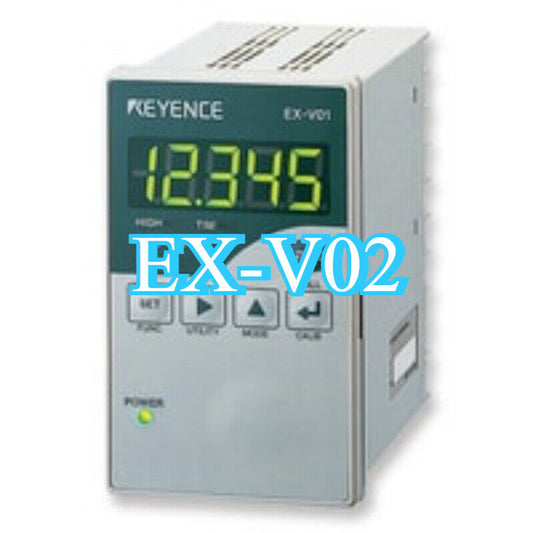 KEYENCE EX-V02 Displacement Sensor, featuring digital display and control buttons for industrial automation.