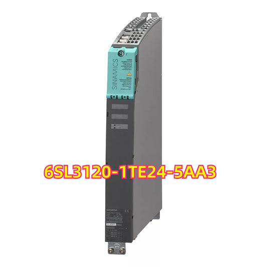 Siemens SINAMICS S120 6SL3120-1TE24-5AA3 single motor module, gray with green accents, industrial automation component